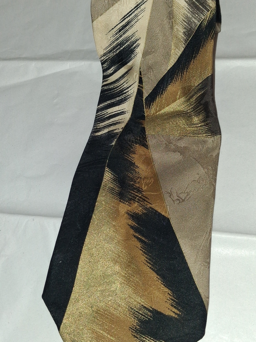 Tally Roma Milano Abstract Black & Gold Tie